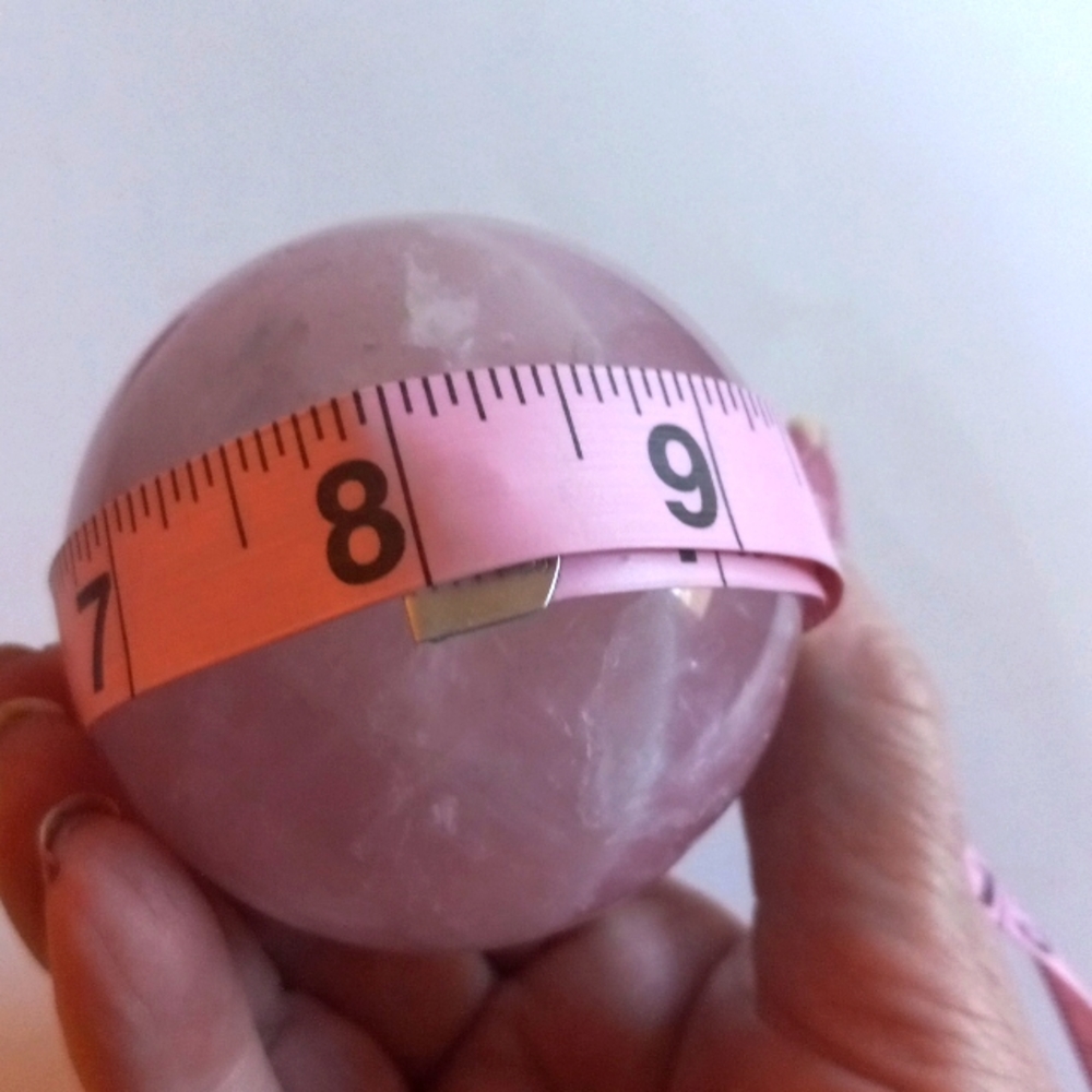 Rose Quartz Crystal Sphere - Picture 8 of 12